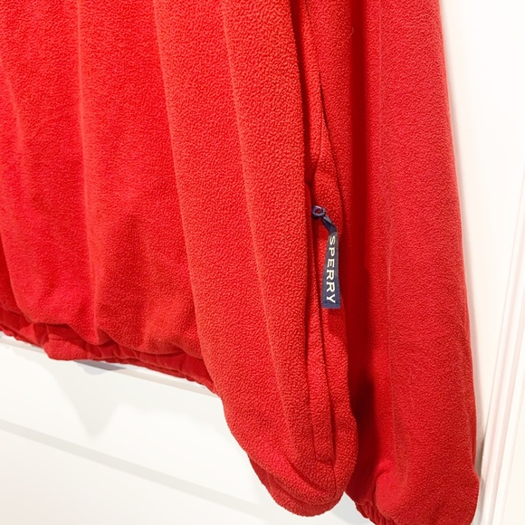 Sperry Top Sider Red 1/4 Zip SweatsHirt Sweater - Picture 3 of 11